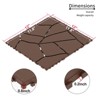 GlasFlength Carpet Tiles 44 Pack 12" Interlocking Deck Tiles, Stone Style, DIY Flooring for Poolside Balcony Backyard, Multicolored, 12"*12"*0.8" - 3 of 4