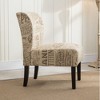CAVINAS English Letter Print Fabric Armless Chair, Contemporary Accent Chair with Removable Back and Removable Legs - 2 of 4