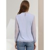 INSPIRE CHIC Women's Elegant Lace Sleeve Scalloped Trim Summer Casual Chiffon Blouse - 3 of 4