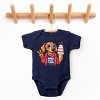 The Juniper Shop Patriotic Dog Ice Cream Baby Short Sleeve Bodysuit - NB - Navy - 2 of 4