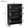 Angel Sar Entryway Shoe Cabinet with Adjustable & Removable Shelves, Flip Drawers, Freestanding Shoe Storage - 3 of 4