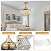 Ludomide 42" Modern Crystal Ceiling Fan with Lights, Gold Retractable Fandelier for Bedroom Living Room - 4 of 4