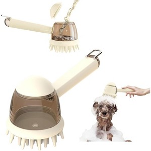 BABYYER Pet Bath Brush for Dogs & Cats - Grooming Brush with Built-in Shampoo Dispenser - Massage Wash Brush for Long & Short Hair - 1 of 4
