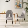 UNISOAR Modern Dining Chair Light Grey Performance Velvet Upholstery  Black Gold Metal Legs - 3 of 4