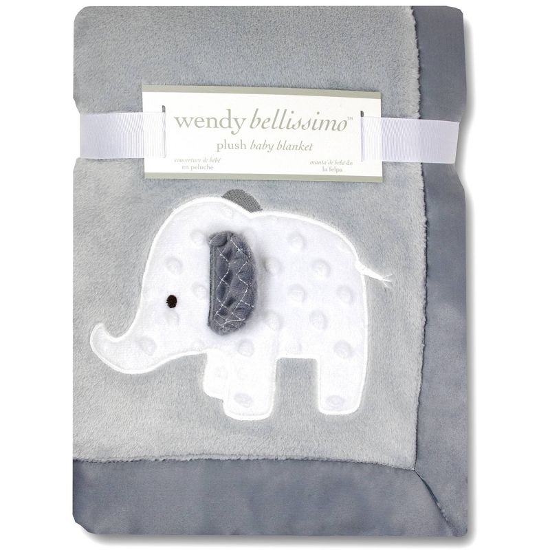 Wendy Bellissimo Elephant 2 Ply Plush Blanket, 1 of 3