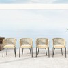 Tangkula Patio Chairs Set of 4 Upholstered Accent Chairs w/ Curved Backrest Seat Cushion - 2 of 4