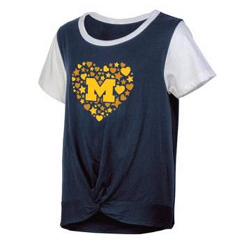 NCAA Michigan Wolverines Girls' White Tie T-Shirt