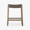HomeRoots 26" Stone and Gray Faux Leather and Solid Wood Backless Counter Height Bar Chair - 4 of 4