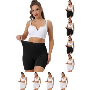INSPIRE CHIC Women's Mid-Thigh Boxer Full Coverage Soft Stretch Boxer Briefs 9 Packs - 1 of 4