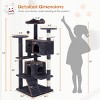NAYSAYE 54 "Cat Tree Tower Cat Tree Cat Scratching Post Cat Tower Pet Sisal Grab Post Indoor Apartment Plush Toys Rest Play, Blue, 53.9"*19.5"*53.1" - 3 of 4