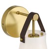 360 Lighting Ashley 10 1/2" High Antique Brass and Leather Wall Sconce Set of 2 - 3 of 4