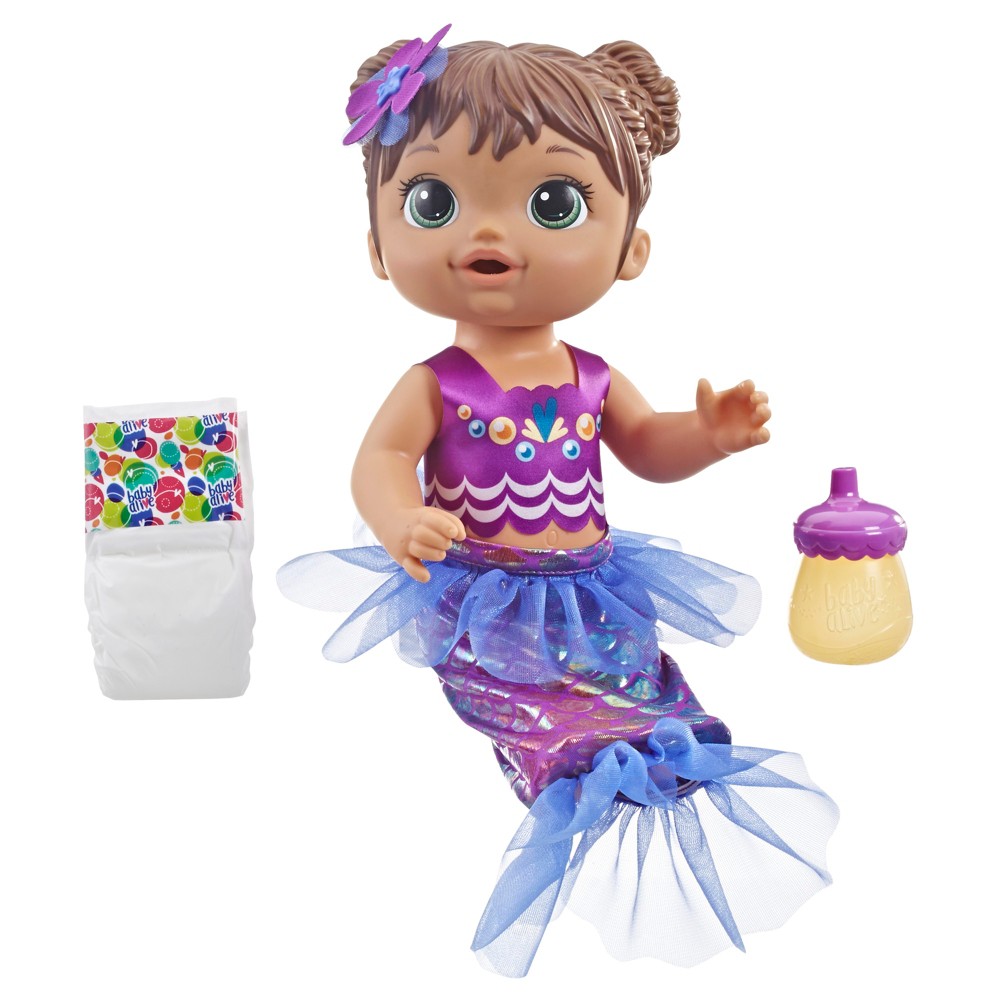 UPC 630509751075 product image for Baby Alive Shimmer 'n Splash Mermaid Baby Doll - Purple Fin | upcitemdb.com