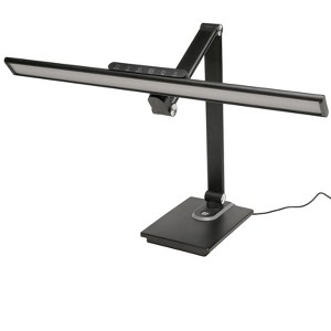 Excello Brands Wellness Series 6-Touch Adjustable Square Base LED Desk Lamp w/ Night Light, 17.5", Black - 1 of 4