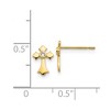 Black Bow Jewelry Children's 14k Yellow Gold & CZ 9mm Fleur de Lis Cross Post Earrings - 4 of 4