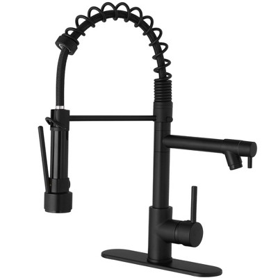 Single-Handle Pull-Down Sprayer 2 Spray High Arc Kitchen Faucet With Deck Plate