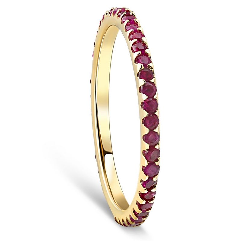 Pompeii3 3/4Ct Ruby Eternity Ring Anniversary Band 10k Yellow Gold, 2 of 6