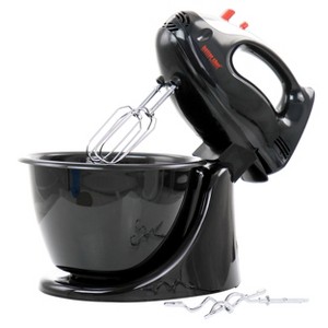Better Chef 200 Watt Stand/Hand Mixer in Black with Mixing Bowl - 1 of 4