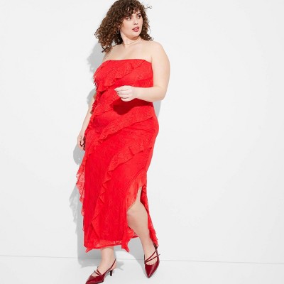 Women's Lace Ruffle Maxi Bodycon Dress - Wild Fable™