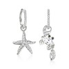 Ross-Simons 2.20 ct. t.w. White Topaz Starfish and Crab Mismatched Drop Earrings With Black Spinel Accents in Sterling Silver - 3 of 4
