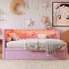 Platform Bed Frame Modern Upholstered with Trundle for Bedroom Storage - 59"W - 3irtyhousy - 3 of 4