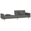 vidaXL 2-Seater Sofa Bed with Two Pillows Dark Gray Fabric - 4 of 4