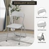 4 Pack Grey Folding Chairs, Indoor Outdoor Padded Cushion and Back Folding Chairs for Home Office Events Wedding Party - 4 of 4