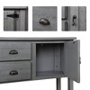 Hostack 48'' Solid Wood Console Table with 2 Drawers and Cabinets for Living and Dining Room, Antique Gray - 3 of 4