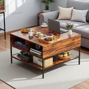 31.5" Melamine Flip-Top Coffee Table - 1 of 4