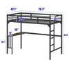 NicBex Twin Size Metal Loft Bed Frame with Built-In Desk,Ladder&Full-Length Guardrails,Space-Saving Loft Bed for Kids,Teens,300lbs Max - 3 of 4