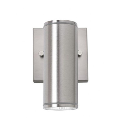 Satin Nickel Cylinder LED Outdoor Wall Sconce