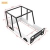 CAVINAS Full Size Wood Tent Montessori Bed,Modern Floor Bed with Triangle Structure and X-Shaped Safety Railings,Toddler Bed for Bedroom - 3 of 4