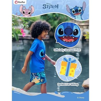 Stitch Disney Stitch Kids Boys Summer Tropical Swimwear Sets Rashguard Stitch Blue 6-7 — фото 4