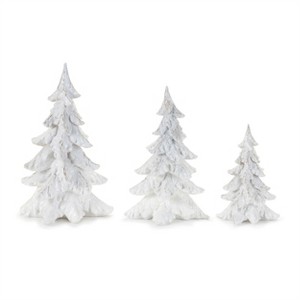 Glittered Pine Tree (Set of 3) - 1 of 4