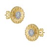 Guili 14K Gold Plated Cubic Zirconia Floral Stud Earrings with Sparkling Stones, a Perfect Addition to Any Jewelry Enthusiast’s Collection - 2 of 3