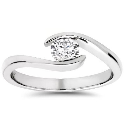Engagement Ring 14K White Gold 