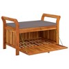 vidaXL Patio Storage Bench with Cushion Loveseat Outdoor Solid Wood Acacia - Gray 35.8" x 19.7" x 23.6" - 4 of 4