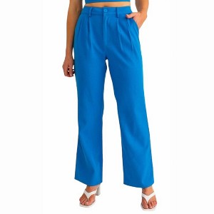 Women's High Waisted Wide Leg Pleated Pants - LE LIS L - 1 of 4