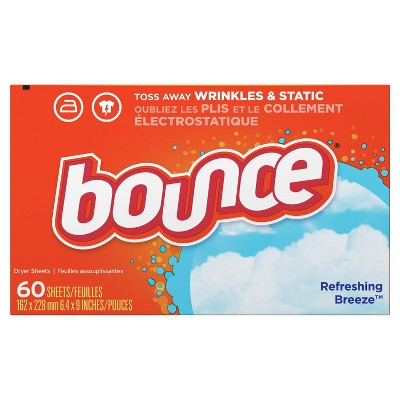 Bounce Refreshing Breeze Fabric Softener Dryer Sheets, 60 count