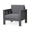 VYNXARIA Outdoor Acacia Wood Club Chairs with Cushions, Dark Gray - 3 of 4