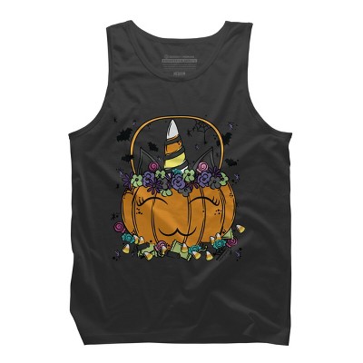 Men's Design By Humans Halloween Unicorn By Desdymona Tank Top