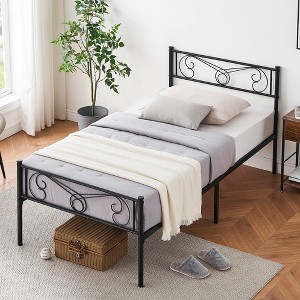 Metal Platform Bed Frame with Headboard and Footboard, No Box Spring Needed, Under Bed Storage Space - 1 of 4