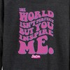 Women's - Barbie - You Inspire Me Lightweight French Terry Wide Neck Long Sleeve Shirt - 2 of 4