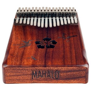 Mahalo Hibiscus Kalimba with Bag Walnut - 1 of 4