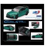 Alfa Romeo Giulia GTAm Verde Montreal Green Metallic with Carbon Top 1/64 Diecast Model Car by BBR - 3 of 3