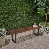 Christopher Knight Home Fresno Outdoor Acacia Wood and Iron Dining Bench - 2 of 4