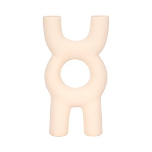 Decorative Object Ceramic Sculptural Modern Glam Design for Home, Office, Bedroom, and Living Room Decor - 15" Ivory - 1 of 4