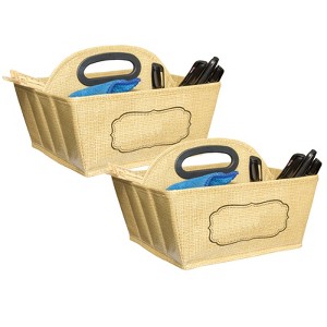 Teacher Created Resources® Burlap Design Storage Caddy, Pack of 2 - 1 of 3