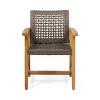 Modern Patio Arm Chair Set Of 2,High-quality Patio Chair With Acacia Wood Frame,Rope Weave Design,Patio Chairs -Maison Boucle - 4 of 4