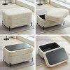 Hrinhom 30.3"W Chenille Upholstered Storage Ottoman With Reversible Tray and Metal Legs - 4 of 4