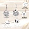 Sterling Silver Disc Dangle Earrings with Cubic Zirconia, Hypoallergenic Leverback Circle Coin Drop Jewelry for Women - 2 of 4